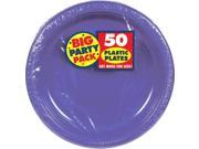 Amscan Big Party Pack 50 Count Plastic Dessert Plates 7 Inch New Purple