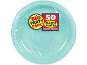 Amscan Big Party Pack 50 Count Plastic Dessert Plates 7 Inch Robbins Egg Blue