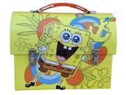 Spongebob Squarepants Dome Tin School Lunchbox Lunch Box Yellow