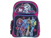 Monster High Large 16 Cloth Backpack Book Bag Pack Hearts