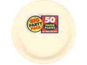 Amscan Big Party Pack 50 Count Paper Dessert Plates 7 Inch Vanilla Cr?me