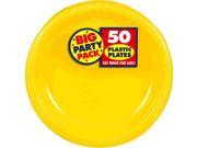 Big Party Pack Large 10 Inch Lunch Plastic Plates Sunshine Yellow