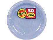 Amscan Big Party Pack 50 Count Plastic Dessert Plates 7 Inch Pastel Blue