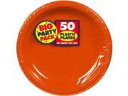 Amscan Big Party Pack 50 Count Plastic Dessert Plates 7 Inch Orange