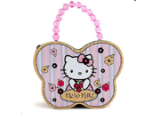 Hello Kitty Butterfly Shape Carry All Tin Purse Pink