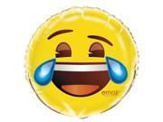 Emoji 18 Inch Round Foil Helium Metallic Balloon Crying Laughing