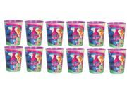 12X Trolls Plastic 16 Ounce Reusable Keepsake Favor Cup 12 Cups