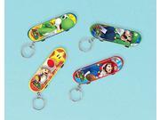 Super Mario Brothers Skateboard Key chain Multicolor 8 Piece