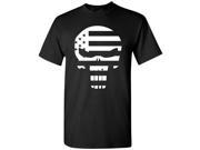 Punisher United States Flag Spike Skull Military Police T Shirt Black L