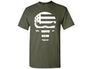 Punisher United States Flag Spike Skull Military Police T Shirt Military Green M