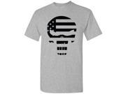 Punisher United States Flag Spike Skull Military Police T Shirt Sports Grey 3XL