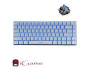 iGame Ajazz AK33 LED Backlit Mechanical Gaming Keyboard with Blue Mechanical Switches White