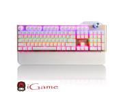 iGame Ajazz Assassin PC Gaming Mechanical Keyboard Multicolor LED Backlit Black Mechanical Switches Gold