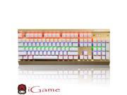 iGame Ajazz AK70 LED Backlit Mechanical Gaming Keyboard with Black Mechanical Switches Gold
