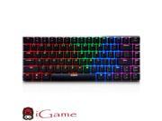 iGame Ajazz AK33 PC Mechanical Gaming Keyboard RGB LED Backlit Blue Mechanical Switches Black