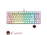 iGame Rapoo V500 RGB Backlit PC Mechanical Gaming Keyboard 87 Keys Blue White