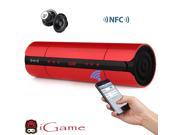 iGame Home Portable Bluetooth Speaker with NFC for Phone Tablet Laptop PC Red