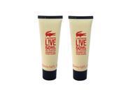 LIVE 50 ML Shower Gel By Lacoste Set Of 2 For Men 1.6 oz *NEW UNBOX* LA4005