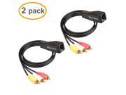 2 Pack 3 RCA to RJ45 Balun Component Video and Audio Extender Over Cat5 6 Up to 600ft 200M