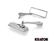 Krator® Custom Bull Dog Rear View Mirrors Chrome Pair For Harley Davidson Dyna Glide Wide Glide FXDWG FXWG