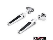 Krator® Chrome AntiVibrate Engine Guard Foot Pegs Clamps For Kawasaki Mach 500 750 KH S3 Trial Boss