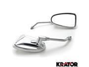 Krator® Custom Rear View Mirrors Chrome Pair w Adapters For Harley Davidson Dyna Glide Low Rider