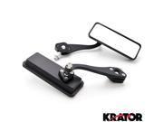 Krator® Custom Bull Dog Rear View Mirrors Black Pair For Yamaha V Star Vstar V Star XVS 1100 Custom