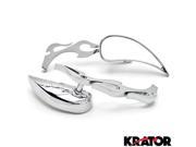 Krator® Tear Drop Custom Chrome Motorcycle Rear Mirrors For Suzuki Marauder VZ 800 1600