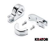 Krator® Chrome 1 1 4 Engine Guard Tube Bar Footpeg Clamps For Harley Davidson Low Rider FXDS CONV 1990 1993