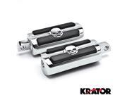 Krator® Harley Davidson All Years Skull Head Front Rear Foot Peg Foot Rests Chrome