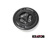 Krator® Black Keyless Gas Cap Logo Twist Off Fuel Tank Cap For 2006 2008 Kawasaki ZX 14