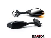 Krator® Matte Black Integrated Mirrors w LED Turn Signals For Kawasaki Ninja ZX 6R ZX 6RR ZX600 600R