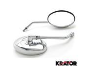 Krator® Custom Rear View Mirrors Chrome Pair w Adapters For Harley Davidson Softail Springer Heritage Classic