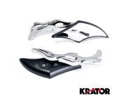 Krator® Diamond Twist Black Chrome Motorcycle Mirrors For Honda Reflex Sport 250