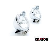 Krator® Custom Chrome Passing Fog Headlight Head Light For Yamaha Virago XV 250 500 535 700 750 920 1100