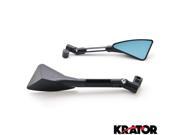 Krator® Custom Rear View Mirrors Black Pair w Adapters For Honda CB 125 350 400 450 650 750 900 Super Sport