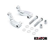 Krator® Chrome Mirror Relocation Extension Adapter Kit For Harley Davidson CVO Dyna Fat Bob FXDFSE 2009