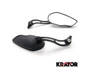 Krator® Custom Rear View Mirrors Black Pair w Adapters For Ducati 900 996 916 999 1000 1098 1198