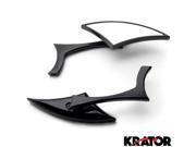 Krator® Custom Rear View Mirrors Black Pair w Adapters For Harley Davidson Dyna Super Glide Sport