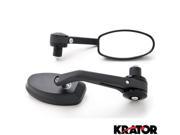Krator® Black Bar End Rear View Mirrors Handlebars 7 8 For Yamaha FJ600 FJ1100 FJ1200 FJR 1300 FJR1300