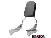 Krator® 2001 2008 Honda Shadow Spirit 750 High Quality Chrome Backrest Sissy Bar with Leather Pad Back Rest Seat Metric Cruisers Motorcycle