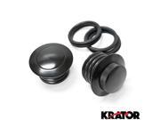 Krator® Dual Black Pop Up Gas Cap Vented Flush Fuel Tank For 2000 Harley Davidson FXR4