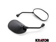 Krator® Custom Rear View Mirrors Black Pair w Adapters For Triumph America Legend Rocket Classic Touring