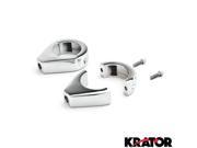 Krator® Chrome Turn Signal Relocation Fork Clamp Kit 39mm For Victory Cross Country