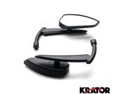 Krator® Custom Rear View Mirrors Black Pair w Adapters For Kawasaki VN Vulcan 700 750