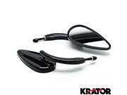 Krator® Black Mirrors Universal Motorcycle Cruiser For Harley Davidson Softail Heritage Classic