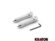 Krator® Front Spike Chrome Foot Pegs Motorcycle Footrests For Kawasaki EX250 Ninja 250R 1988 2012