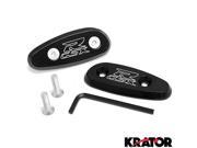 Krator® Mirror Block Off Base Plates Logo Engraved Black For 2000 2002 Suzuki GSXR 750 GSX R750