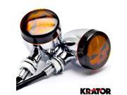 Krator® 2pc Skull Lens Chrome Motorcycle Turn Signals Bulb For Honda Valkyrie Rune 1500 1800