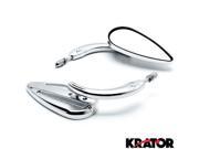 Krator® Chrome Mirrors Universal Motorcycle Cruiser For Harley Davidson Police FLHP